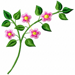 Flowers And Tree Embroidery Design 2